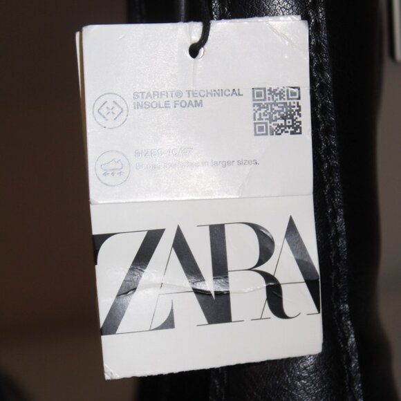 Zara Black Lug Sole Chunky Chelsea Boots Ankle Blogger Favorite EU 41 US 8 Moto - Picture 5 of 7